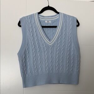 Ardene Sky Blue Cable Knit Sweater Vest